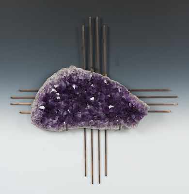 Appraisal: An Amethyst Geode Fragment The natural crystalline geode formation measuring