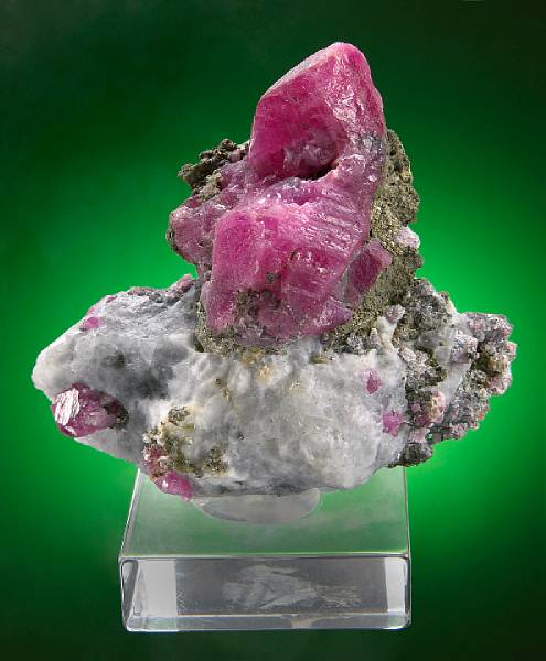 Appraisal: Ruby and Pyrite in Marble Matrix Luc Yen District Yen