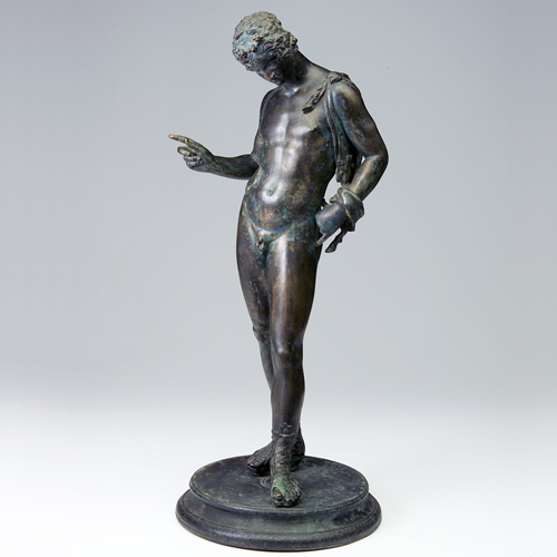 Appraisal: Bronze male figure on base in the classical style Some