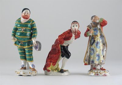 Appraisal: Three Continental porcelain theatrical figures one Othello shielding his hands