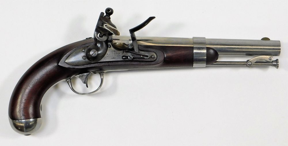 Appraisal: Model Flintlock Pistol United States C bore walnut stock with