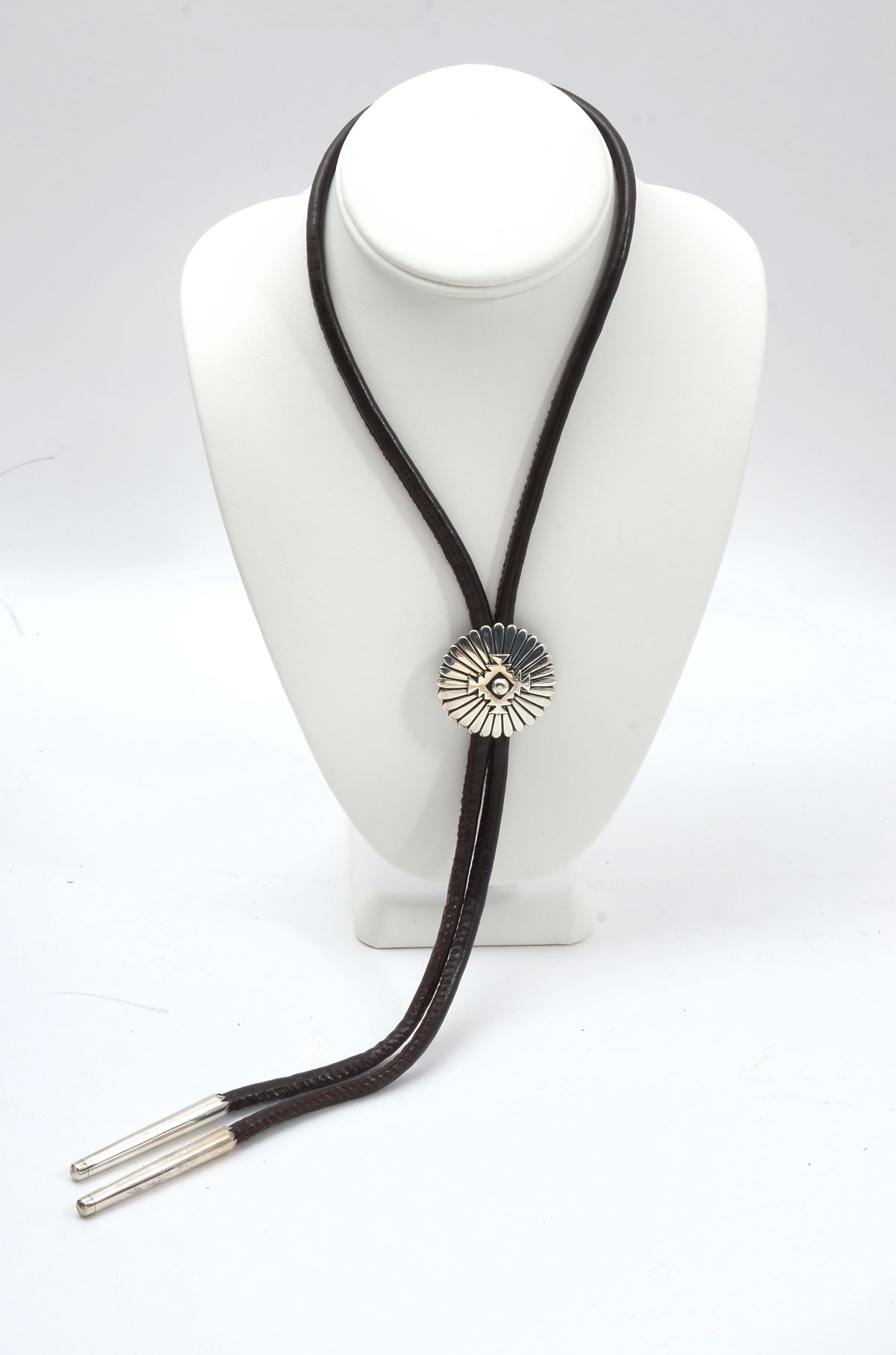 Appraisal: NAVAJO INDIAN STERLING BOLO TIE BY ALLISON LEE Signed Sterling