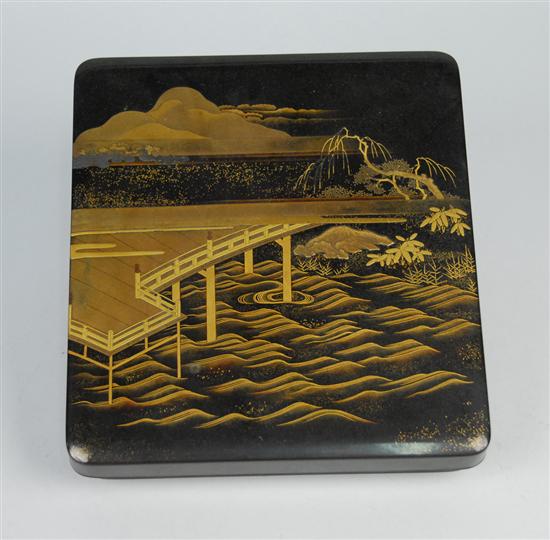 Appraisal: JAPANESE LACQUER WRITING BOX with fitted interior the interior fitted