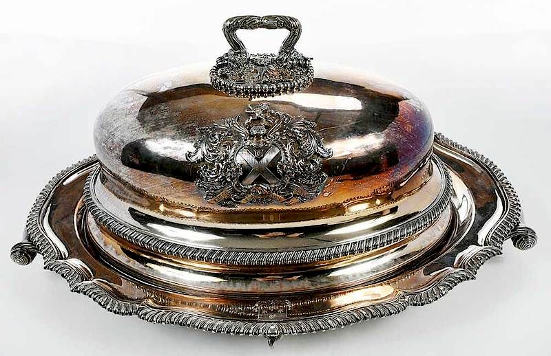 Appraisal: Old Sheffield Plate Dome and Tray English early mid- th