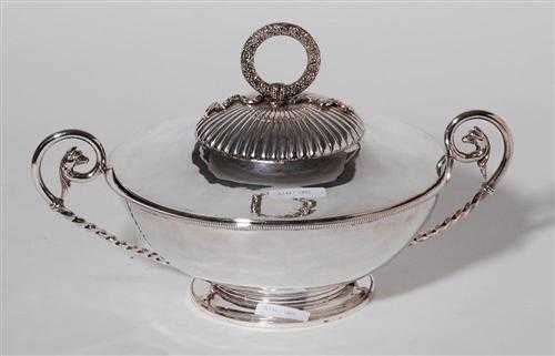 Appraisal: TUREEN WITH COVER France Assorted cover and bowl Smooth round