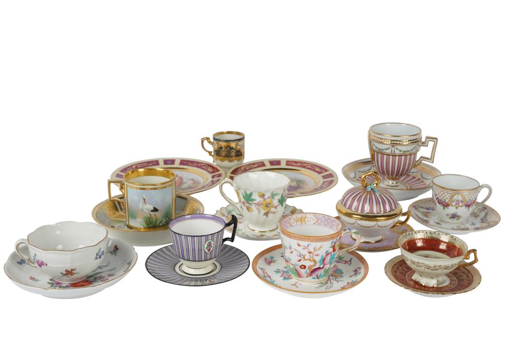 Appraisal: COLLECTION OF CONTINENTAL ENGLISH PORCELAINcomprising two red-ground plates dia one