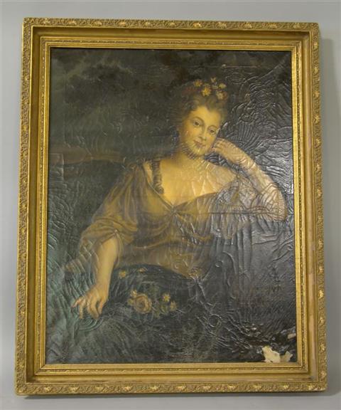 Appraisal: PORTRAIT OF A LADY Oil on canvas x in Framed