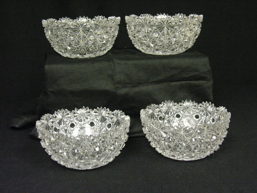 Appraisal: ABP CUT GLASS RUSSIAN PATTERN BOWLS Set of point star