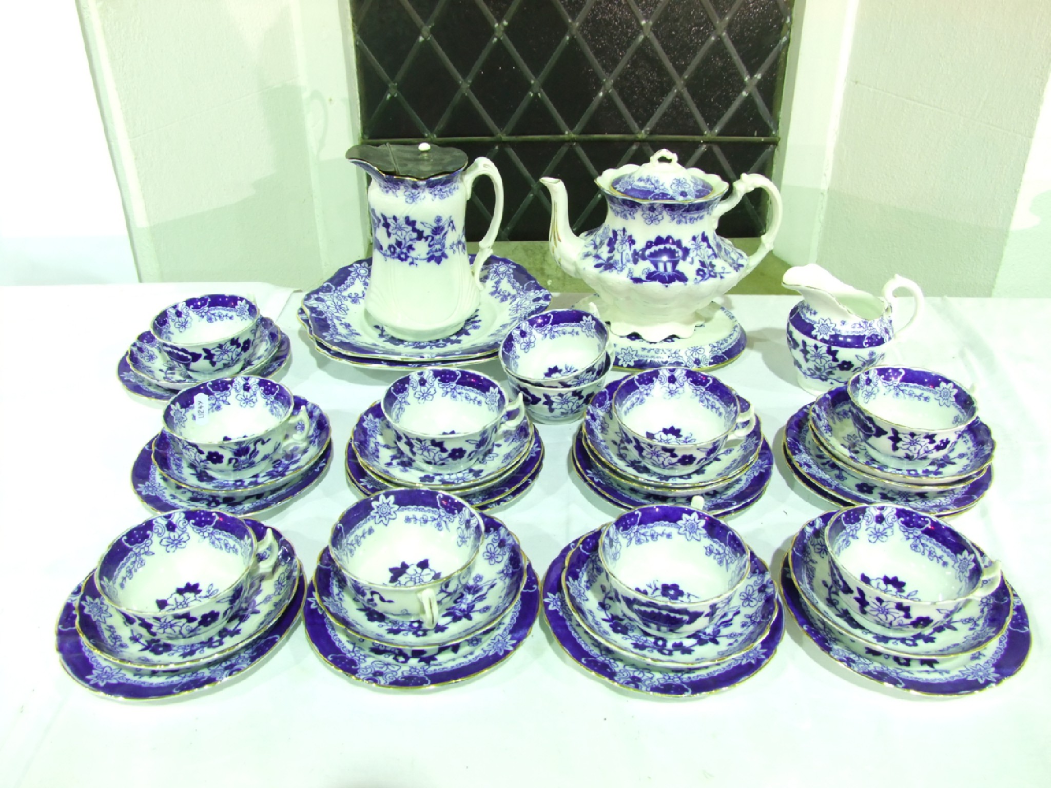 Appraisal: A collection of late th century Clementson Victoria pattern blue