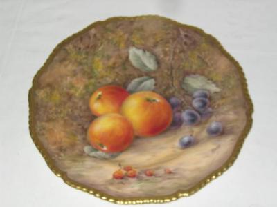 Appraisal: A ROYAL WORCESTER PORCELAIN PLATE painted with apples and fruit