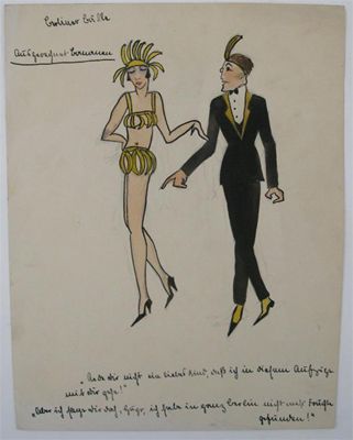 Appraisal: A gouache on paper of a dancer wearing the Banana