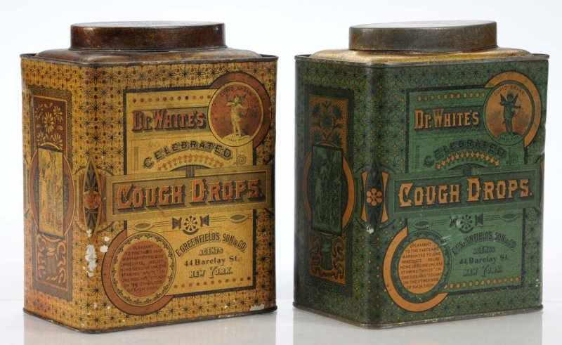 Appraisal: Lot of Pre- Dr White s Cough Drop Tins Description