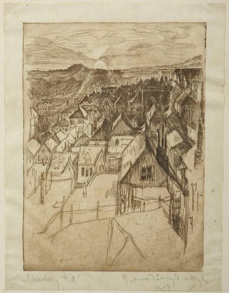 Appraisal: Gertrude Partington Albright American - Strawberry Hill Etching and drypoint