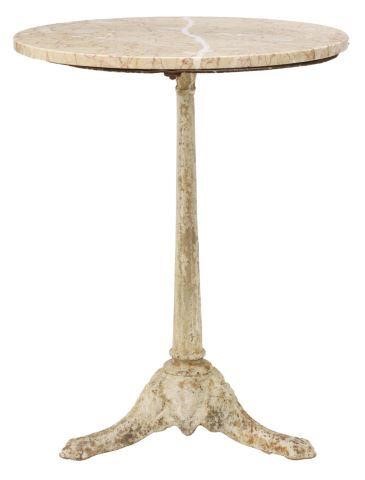 Appraisal: French marble-top bistro table th c circular marble top rising