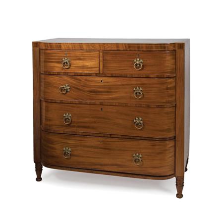 Appraisal: George IV Satinwood Banded Mahogany Chest of Drawers Estimate -