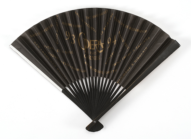 Appraisal: PAPER AND BAMBOO FOLDING ADVERTISING FAN - Opera de Paris