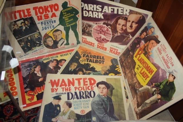 Appraisal: LOT OF MID-CENTURY VINTAGE MOVIE POSTERS WANTED BY THE POLICE