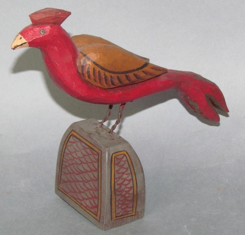 Appraisal: PHIL GOTTSHALL FOLK ART BIRDsigned and dated h no damage