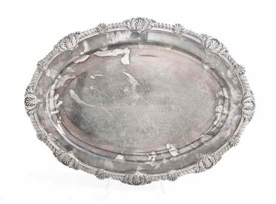 Appraisal: An English Silverplate Tray Matthew Boulton Sheffield of oval form