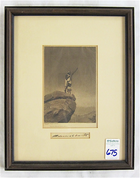 Appraisal: INK SIGNED EDWARD CURTIS SEPIA PRINT PHOTOGRAVURE titled By The