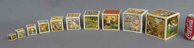 Appraisal: Set of C - 's German litho cube blocks