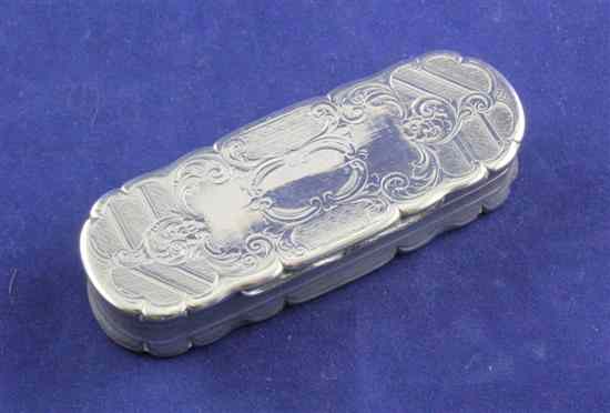 Appraisal: A Victorian engine turned and engraved silver oval snuff box