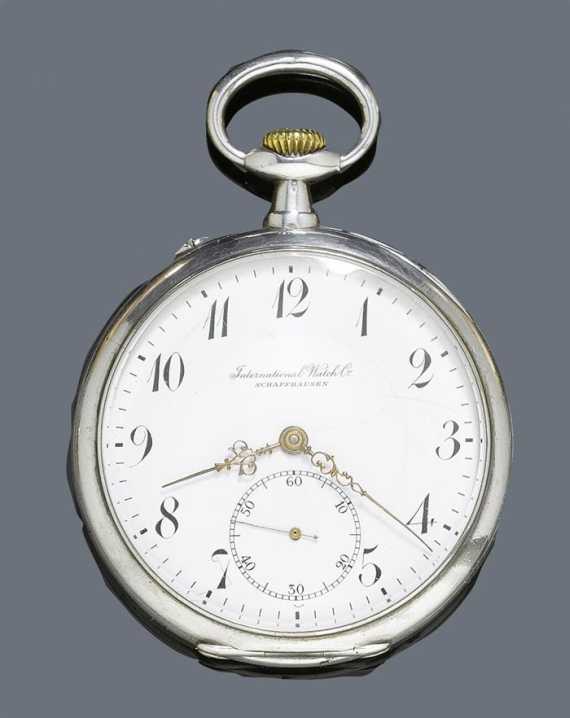 Appraisal: POCKET WATCH IWC ca Silver Polished case No with engine