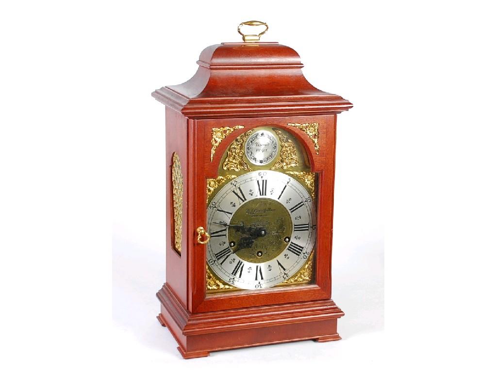 Appraisal: MODERN GEORGIAN STYLE MAHOGANY MANTEL CLOCK by E J Goodfellow