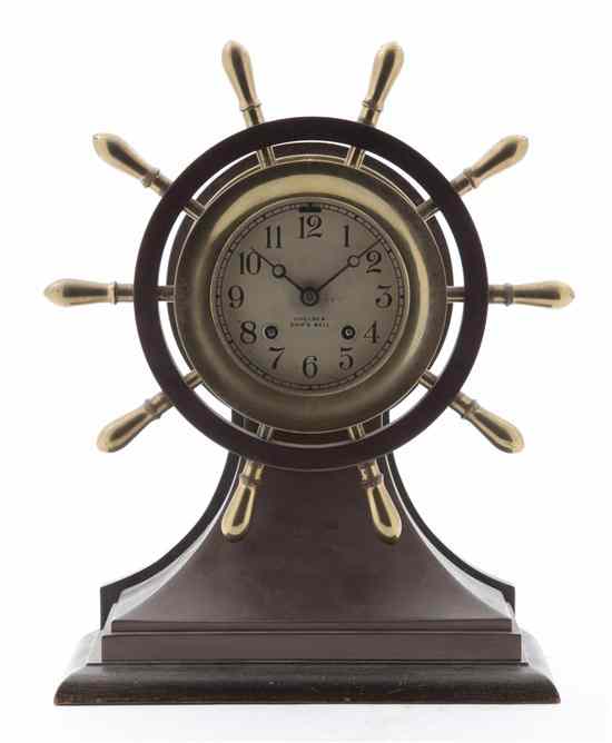 Appraisal: A Chelsea Ship's Bell Bronze Mantel Clock in the form