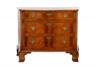 Appraisal: Dutch Walnut Serpentine Chest of Drawers th C Dutch th