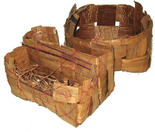 Appraisal: ED ROSSBACH Two cedar baskets Open Bundle and Fragile Box