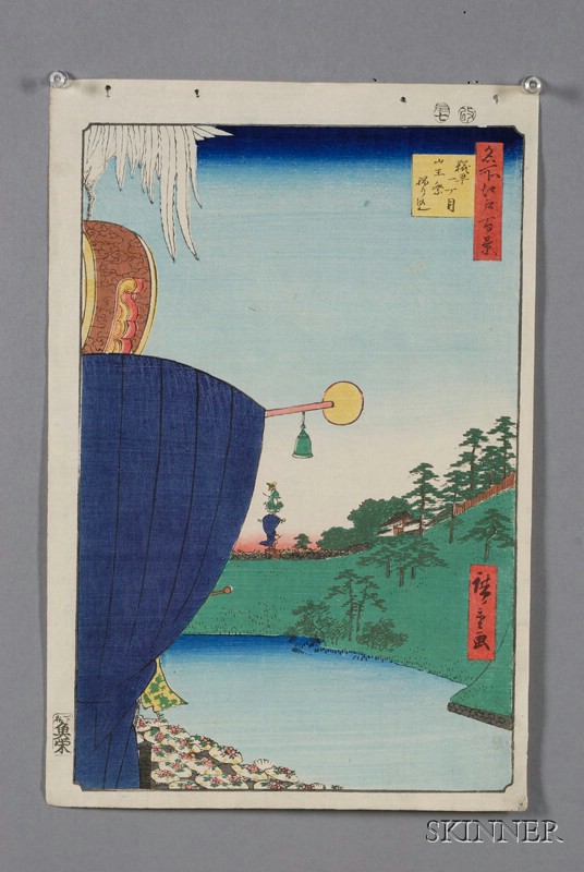 Appraisal: Hiroshige Sanno-Festival Procession at First Street Koji-machi from One Hundred