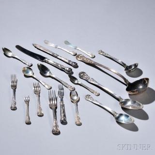 Appraisal: Assembled English Sterling Silver Flatware Service mainly London late th