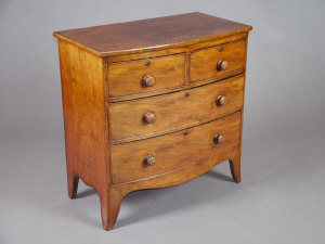 Appraisal: A Victorian mahogany bowfront chest of two short and two