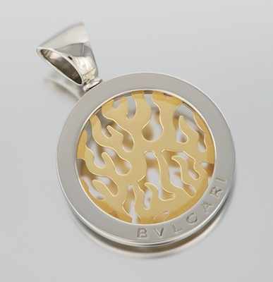 Appraisal: A Bulgari k Gold and Steel Pendant k yellow gold