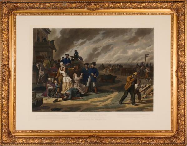 Appraisal: A FINE HAND-COLORED GEORGE CALEB BINGHAM MEZZOTINTMartial Law The hand