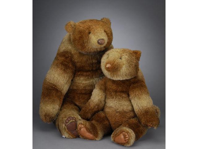 Appraisal: Pair of Contemporary Forever Friends Bears Large acrylic varigated striped