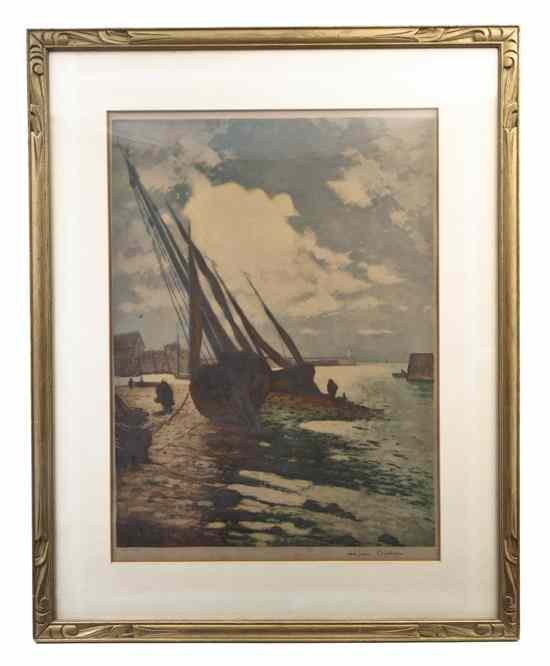 Appraisal: Heran Chaban French - Bateau a Voiles color mezzotint signed