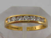 Appraisal: An carat yellow gold seven stone diamond ring the seven