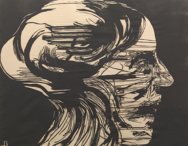 Appraisal: Leonard Baskin American - image x Agonized ca Woodcut on