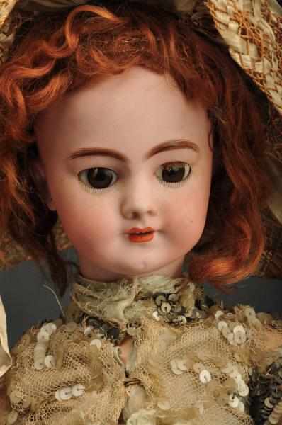 Appraisal: French Bisque Walking Doll Description Bisque head with open mouth