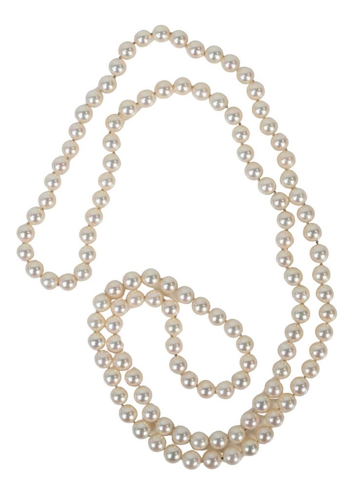 Appraisal: Single Strand of Pearls having light pink luster inches millimeters