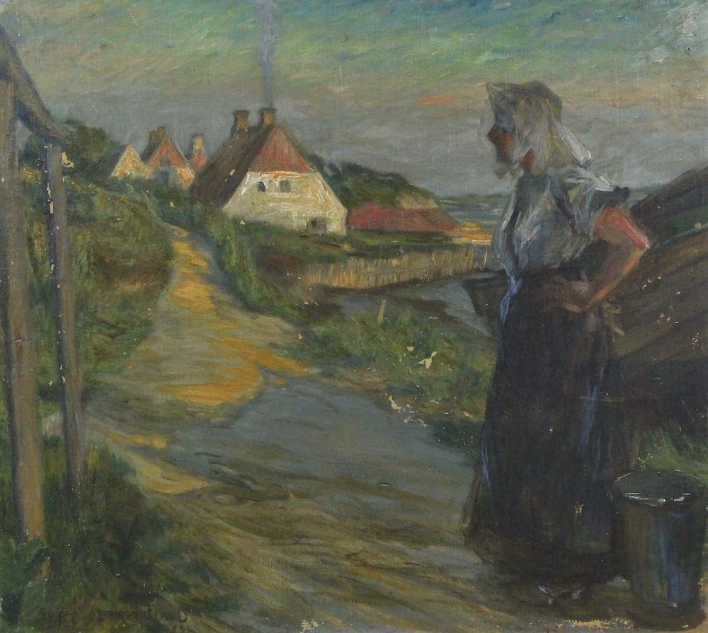 Appraisal: FERDINAND DORSCH GERMAN - Oil on Canvas Figure in Landscape