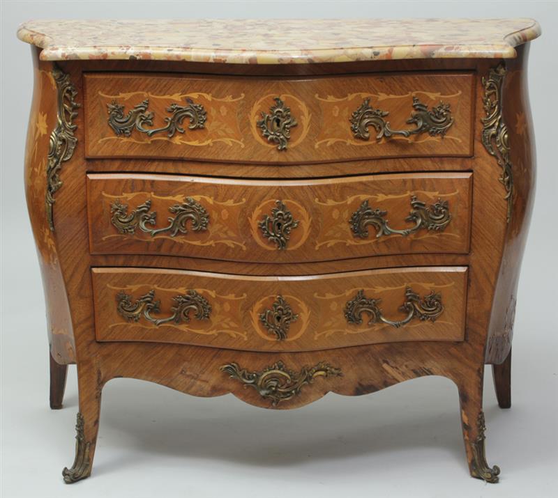 Appraisal: Early Louis XV Style Marquetry Commode x x in Estimate