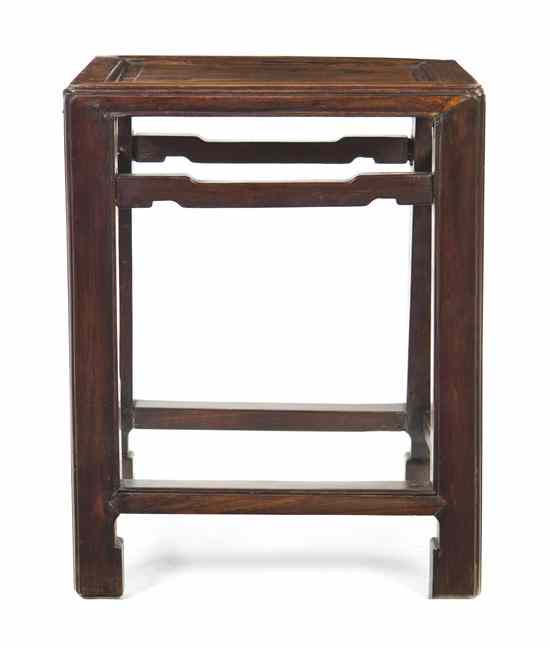 Appraisal: A Chinese Mixed-Hardwood Low Table having rectangular top with inset