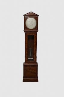 Appraisal: British Figured Mahogany Astronomical Regulator Tall Case Clock BRITISH FIGURED