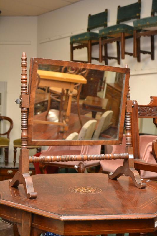 Appraisal: A LATE TH C WALNUT TOILETRY MIRROR A LATE TH