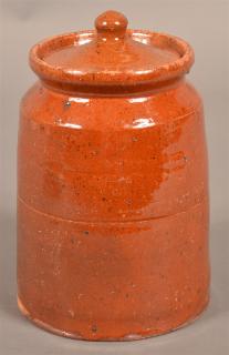 Appraisal: Pennsylvania th Century Redware Storage Jar Pennsylvania th Century Glazed