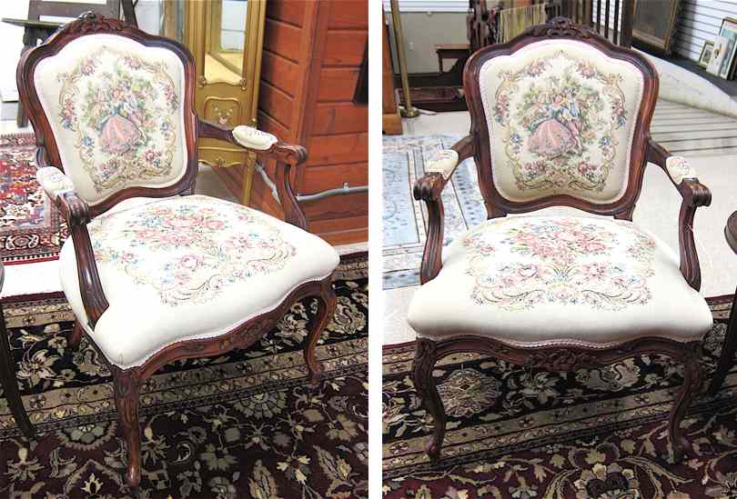 Appraisal: A PAIR OF LOUIS XV STYLE ARMCHAIRS American th century