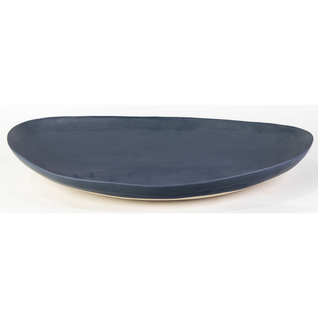 Appraisal: Christiane Perrochon Large Dish blue-grey ceramic artist's cipher to reverse